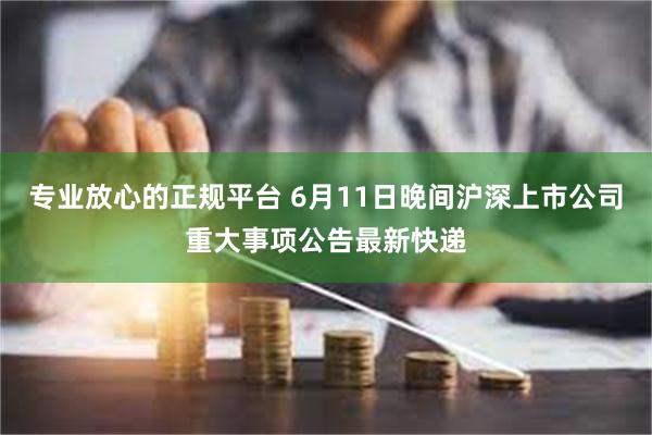 专业放心的正规平台 6月11日晚间沪深上市公司重大事项公告最新快递