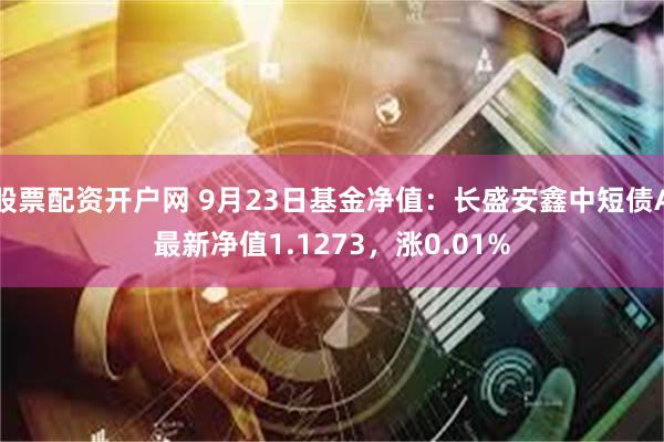 股票配资开户网 9月23日基金净值：长盛安鑫中短债A最新净值1.1273，涨0.01%